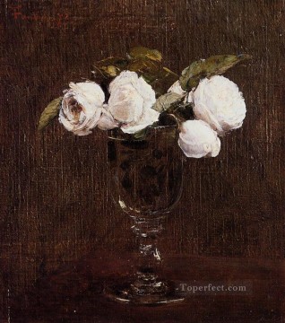 Florero de rosas pintor de flores Henri Fantin Latour Pinturas al óleo